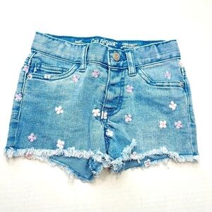 Cat & Jack Denim Cutoff Flower Embroidered Shorts